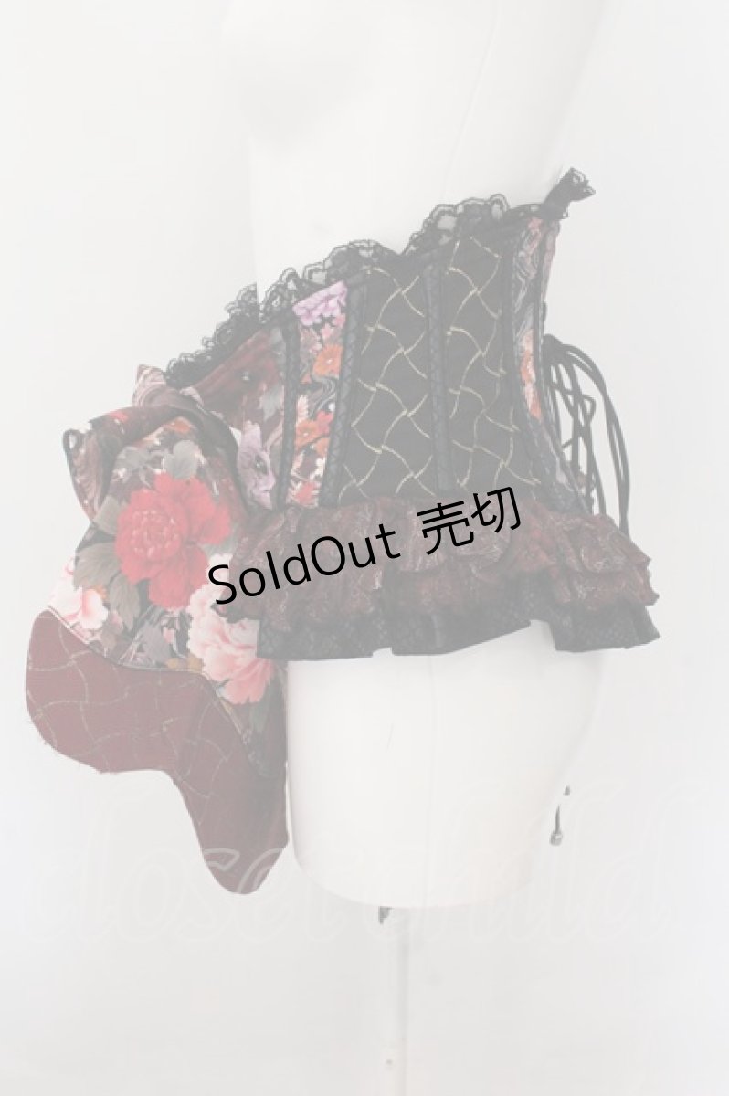 画像2: Qutie Frash / リボン帯コルセット  レッド×ブラック O-24-10-24-043-QU-TO-IG-OS (2)