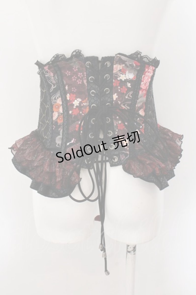 画像3: Qutie Frash / リボン帯コルセット  レッド×ブラック O-24-10-24-043-QU-TO-IG-OS (3)