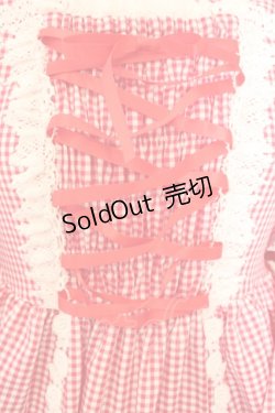 画像3: BABY,THE STARS SHINE BRIGHT / ギンガムチェック巻きバラドールワンピースセット  えんじ O-24-10-25-061-BA-OP-IG-OS