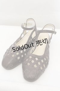 an another angelus / 編みデザインパンプス L ブラウン O-24-10-25-022-CA-SH-OW-ZT-K017
