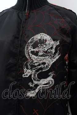 画像2: h.NAOTO EAST / 和柄切り替えサイドレースアップスカジャン  ブラック O-24-10-28-049-HN-JA-OW-ZT096