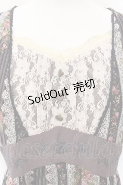 画像2: axes femme / ストライプ×バラ柄ワンピース M ネイビー O-24-10-29-065-AX-OP-IG-ZT091