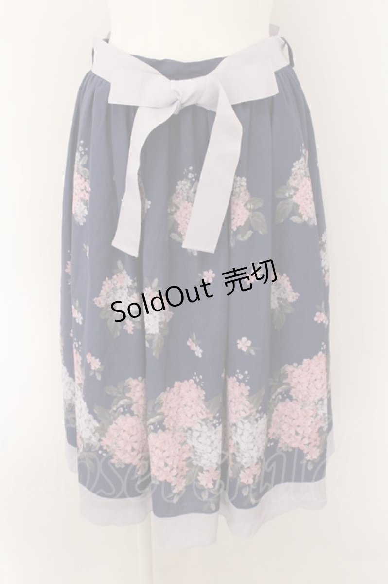 画像1: 【SALE】axes femme / 紫陽花スカート M ネイビー O-24-10-29-082-AX-SK-IG-ZT249 (1)