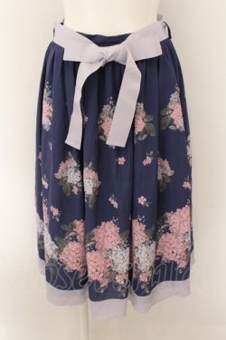 画像1: axes femme / 紫陽花スカート M ネイビー O-24-10-29-082-AX-SK-IG-ZT249