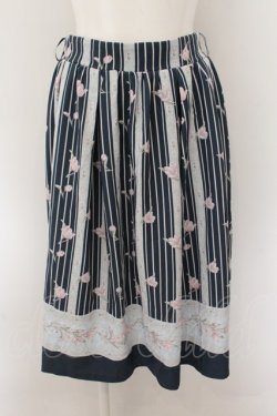 画像1: axes femme / チューリップ柄ミドルスカート M Dグリーン O-24-10-29-083-AX-SK-IG-ZT266