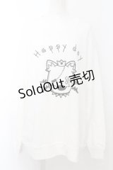 NieR Clothing / ミケプリントトレーナー 2XL ホワイト O-24-10-31-037-PU-TO-OW-ZT250