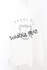NieR Clothing / ミケプリントトレーナー 2XL ホワイト O-24-10-31-037-PU-TO-OW-ZT250
