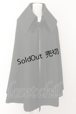画像1: ATELIER BOZ / コウモリ衿ミニマント  ブラック×ブルー O-24-10-31-065-EL-JA-IG-OS