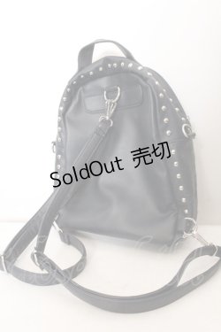 画像2: NieR Clothing / 2WAY STUDS BACKPACK  ブラックｘシルバー O-24-10-31-097-PU-BG-YM-ZT274