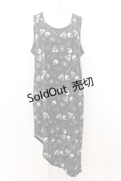 画像1: ALTER VENOMV / ロングタンクトップ F 総柄ブラック O-24-10-31-019-PU-TO-YM-ZT259