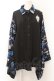 画像1: NieR Clothing / 着物風袖シャツ  ブラック×ブルー O-24-10-31-033-PU-BL-OW-ZT247 (1)