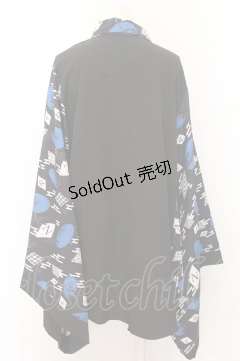 画像3: 【SALE】NieR CLOTHING / 着物風袖シャツ  ブラック×ブルー O-24-10-31-033-PU-BL-OW-ZT247 (3)