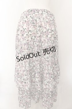 画像3: axes femme / 花柄プリーツティアードスカート  アイボリー O-24-11-06-050-AX-SK-IG-ZT267