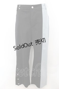 画像1: NieR Clothing / ホックタックツートーンデニムパンツ  ブラック×ブルーグレー O-24-11-06-003-PU-PA-IG-ZT281