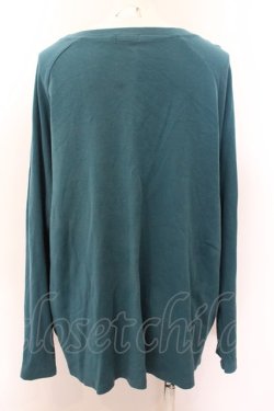 画像2: NieR Clothing / 刺繍ロゴラグランカットソー  ターコイズ O-24-11-06-024-PU-TO-IG-ZT282