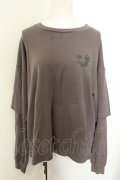 NieR Clothing / プリントラグランカットソー  チャコール O-24-11-06-025-PU-TO-IG-ZT372