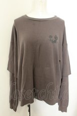 画像1: 【SALE】NieR CLOTHING / プリントラグランカットソー  チャコール O-24-11-06-025-PU-TO-IG-ZT372 (1)