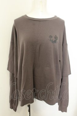 画像1: NieR Clothing / プリントラグランカットソー  チャコール O-24-11-06-025-PU-TO-IG-ZT372