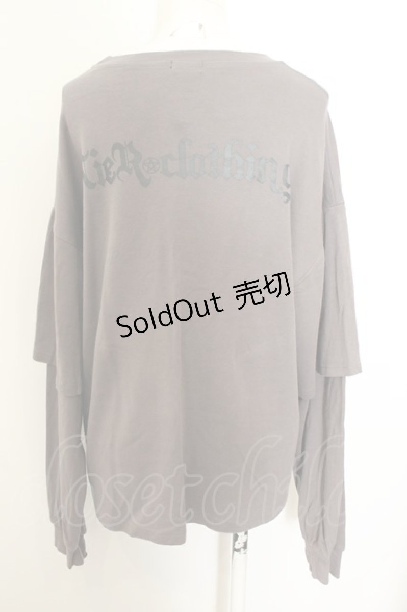 画像3: 【SALE】NieR CLOTHING / プリントラグランカットソー  チャコール O-24-11-06-025-PU-TO-IG-ZT372 (3)