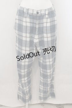 画像1: TRAVAS TOKYO / イージーチェックパンツ F ブルー O-24-11-07-049-PU-PA-YM-ZT283