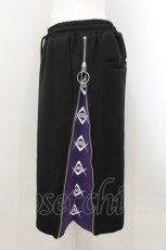 画像2: 【SALE】REFLEM / サイドZIPジャージハーフパンツ F ブラックｘパープル O-24-11-07-052-PU-PA-YM-ZT282 (2)