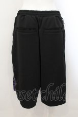画像3: 【SALE】REFLEM / サイドZIPジャージハーフパンツ F ブラックｘパープル O-24-11-07-052-PU-PA-YM-ZT282 (3)