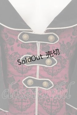 画像2: metamorphose / 【プラスサイズ】ハートダマスクジレ風ジャンパースカート プラスサイズ ボルドー O-24-11-07-005-ME-OP-NS-OS