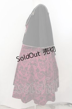 画像3: metamorphose / 【プラスサイズ】ハートダマスクジレ風ジャンパースカート プラスサイズ ボルドー O-24-11-07-005-ME-OP-NS-OS