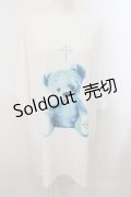 TRAVAS TOKYO / 2023 Furry bear BIG Tシャツ F ホワイトｘサックス O-24-11-07-062-PU-TS-YM-ZT061