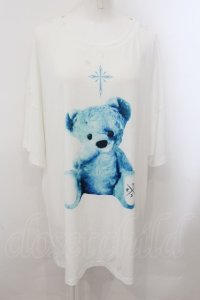 TRAVAS TOKYO / 2023 Furry bear BIG Tシャツ F ホワイトｘサックス O-24-11-07-062-PU-TS-YM-ZT061