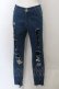 画像1: GLAD NEWS SMART / ダメージ風ストレッチパンツ  ブルー O-24-11-08-001-PU-PA-IG-ZT244 (1)