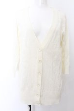 画像1: 【SALE】GHOST of HARLEM / ロゴ透かし編みカーディガン F オフショル O-24-11-08-037-GL-TO-IG-ZT371 (1)