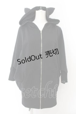 画像3: GLAVIL / スカルキャットパッチデビルパーカー  ブラック O-24-11-08-042-PU-TO-IG-ZT371