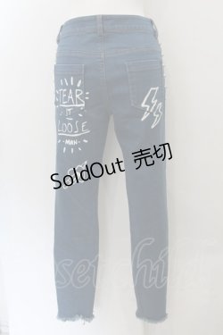 画像2: GLAD NEWS SMART / ダメージ風ストレッチパンツ  ブルー O-24-11-08-001-PU-PA-IG-ZT244