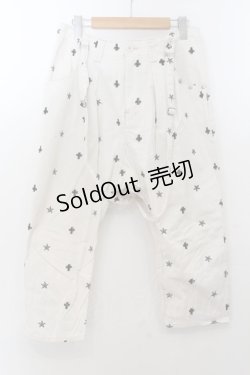 画像1: WORLD WIDE LOVE！(Rydia) / エンブロイダリーサスペンダー付きサルエルパンツ  ホワイト×ブラック O-24-11-08-007-PU-PA-IG-ZT371