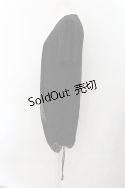 画像2: VII h.NAOTO / ボーンプリントルーズギャザーTシャツ  ブラック×グレー O-24-11-09-072-PU-TO-IG-ZT357