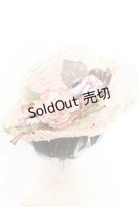 axes femme / フラワー雑材ハット  ピンク O-24-11-09-020-AX-AC-OW-ZT-K004