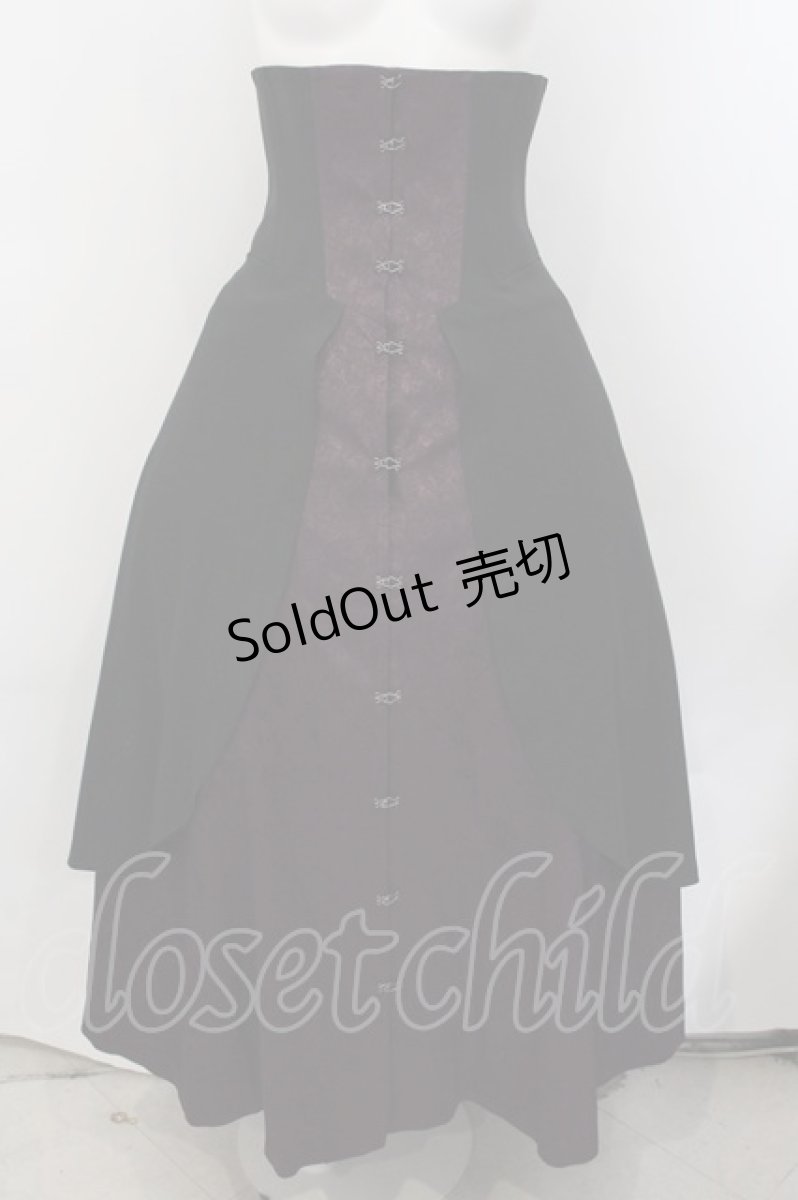 画像1: ATELIER BOZ / フェラメールコルセットロングスカート  ブラック×ボルドー O-24-11-09-030-EL-SK-OW-OS (1)