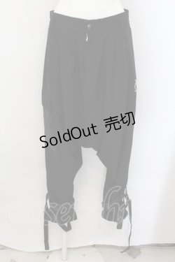 画像1: Sixh / エンブレムプリントサルエルパンツ  ブラック O-24-11-09-035-HN-PA-IG-ZY