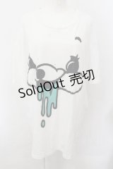 yaponskii / FACEベアBIG-Tシャツ  ホワイト×グリーン O-24-11-14-075-PU-TO-IG-ZT385