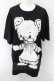 画像1: yaponskii / よだれべあBIG Tシャツ  ブラック×シルバー O-24-11-14-097-PU-TS-IG-ZT385 (1)