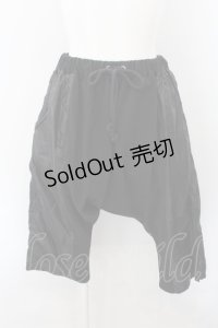 MINT NeKO / ナイロン切り替えサルエルパンツ  ブラック O-24-11-14-111-HN-PA-IG-ZY