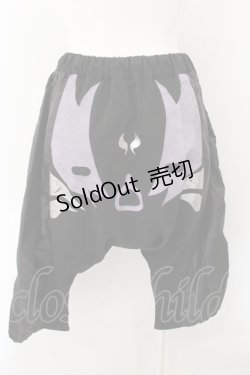 画像2: MINT NeKO / ナイロン切り替えサルエルパンツ  ブラック O-24-11-14-111-HN-PA-IG-ZY