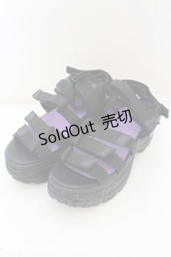 画像1: YOSUKE / 厚底サンダル 2810128 JPN24.0cm ブラック O-24-11-16-1039-PU-SH-IG-ZT335