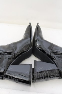 画像5: Melt the lady / エナメルスクエアロングブーツ 37 クロ O-24-11-16-1042-PU-SH-OW-ZT308