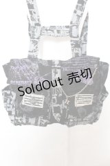 h.NAOTO / ＆ HN+nois　プリントリュック  ブラック×グレー×パープル O-24-11-16-1021-HN-BG-IG-OS