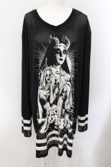 KILL STAR / Rob Zombie メッシュカットソー XL ブラック O-24-11-16-022-SL-TO-YM-ZT366