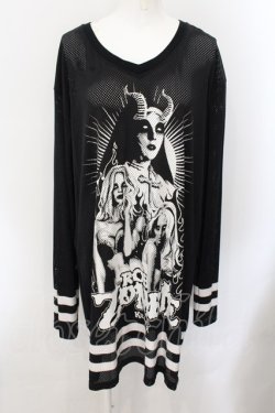 画像1: KILL STAR / Rob Zombie メッシュカットソー XL ブラック O-24-11-16-022-SL-TO-YM-ZT366