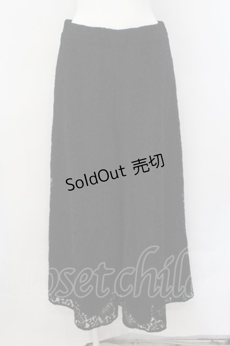画像1: 【SALE】ililil / レースワイドパンツ F ブラック O-24-11-16-003-PU-PA-YM-ZT156 (1)