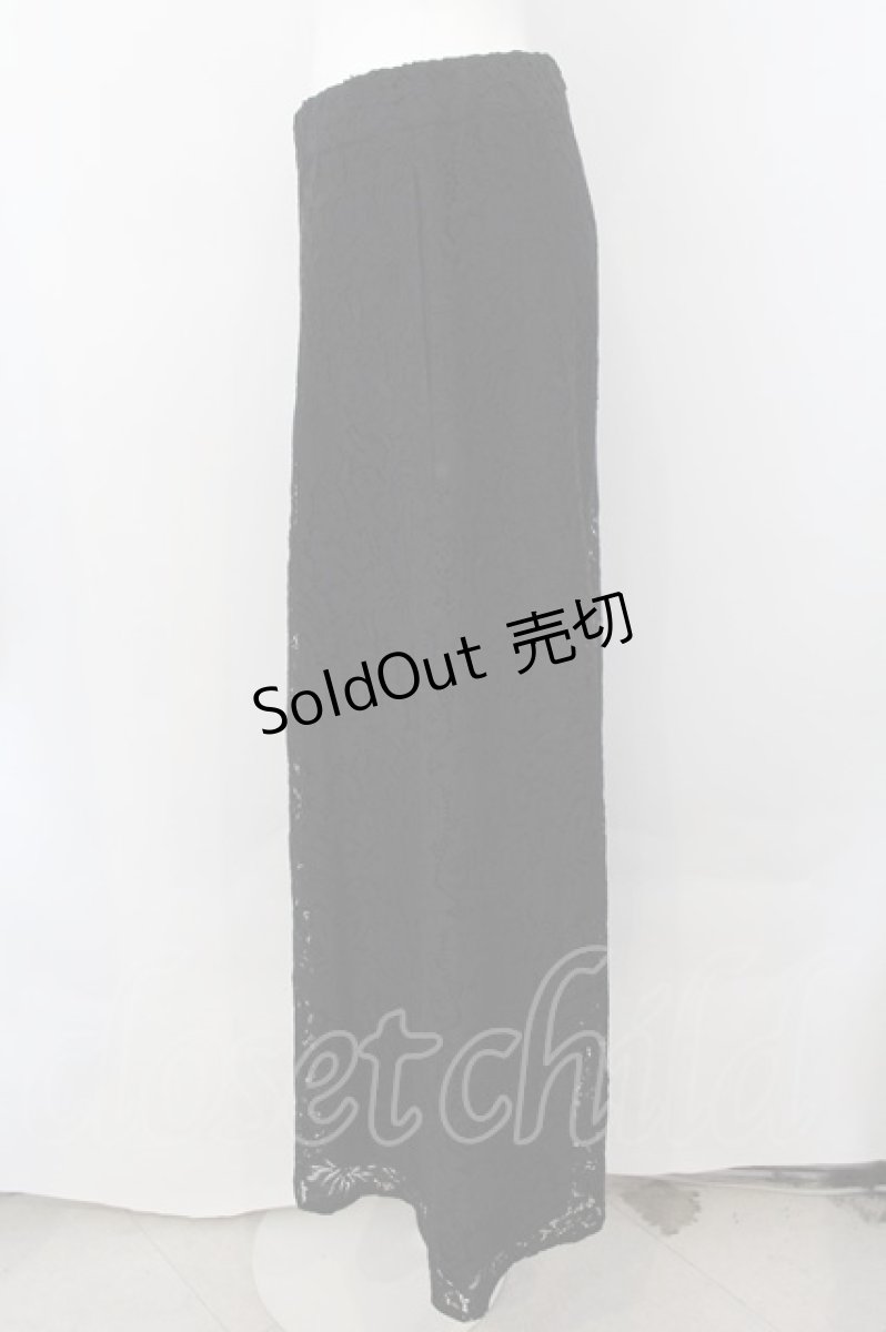 画像2: 【SALE】ililil / レースワイドパンツ F ブラック O-24-11-16-003-PU-PA-YM-ZT156 (2)